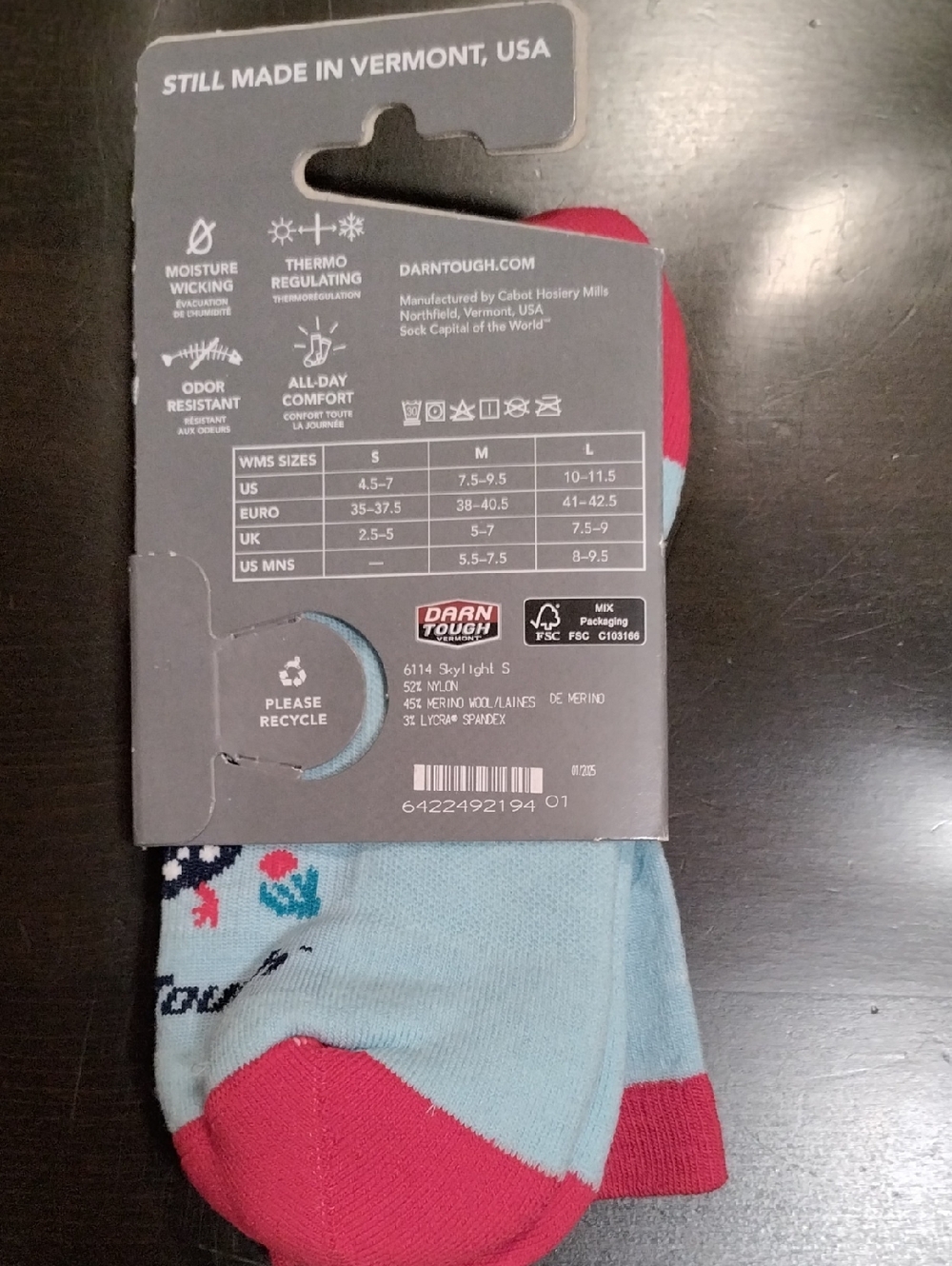 Darn Tough Merino Wool Socks - Chickens, Small - Picture 2 of 3
